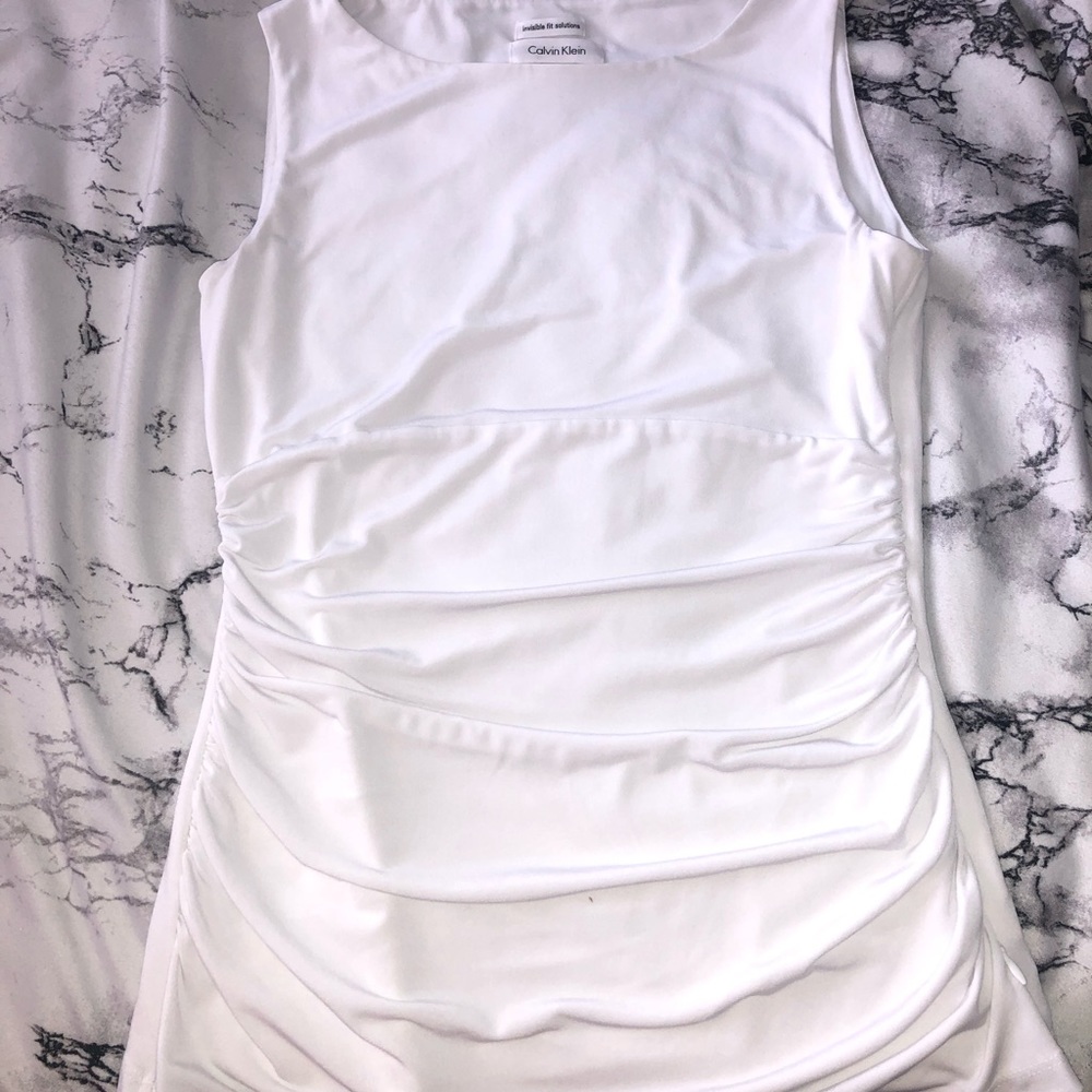 Calvin Klein White Fitted Tank